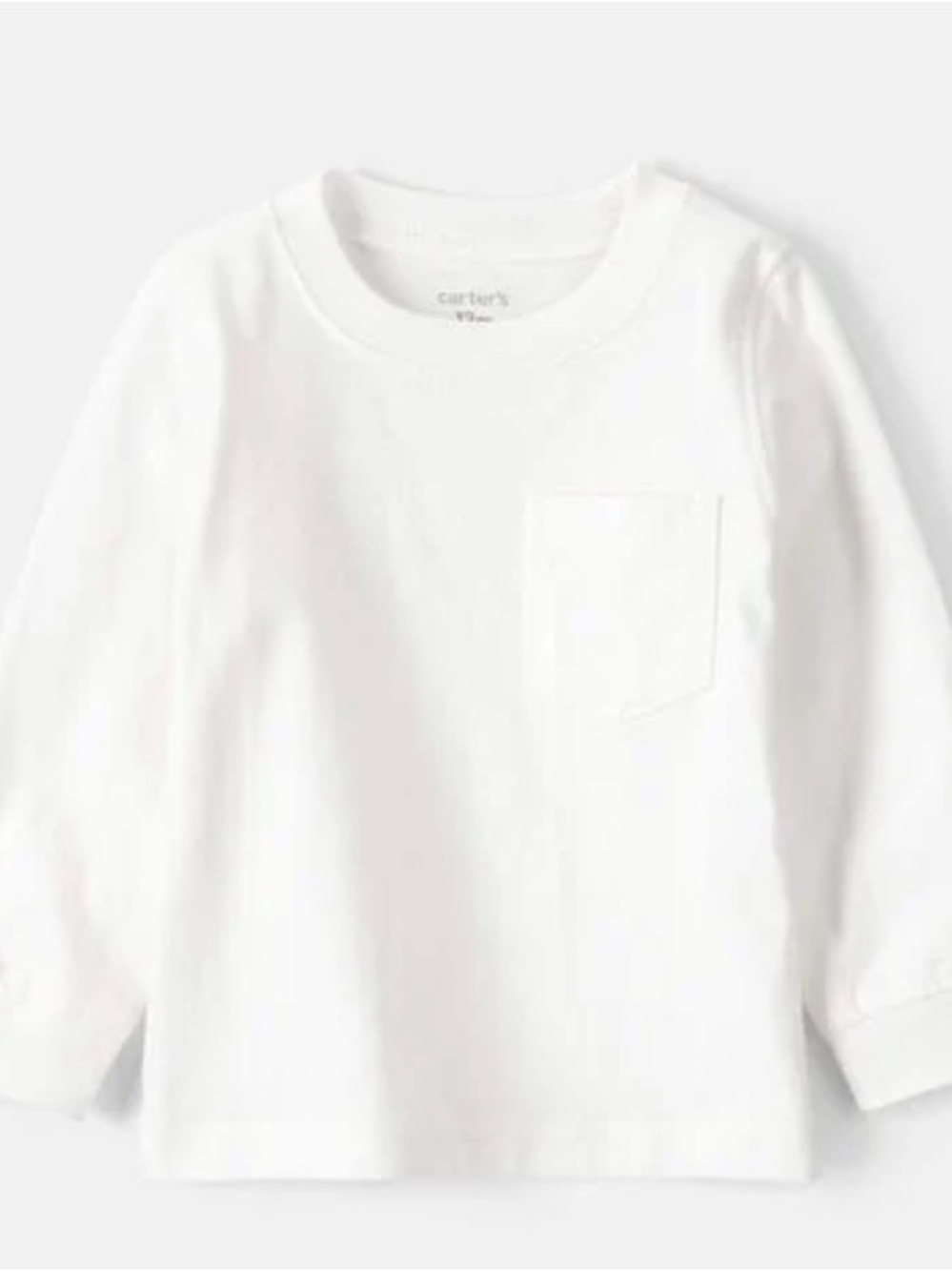 Carter's White Long Sleeve Pocket Tee for Kids